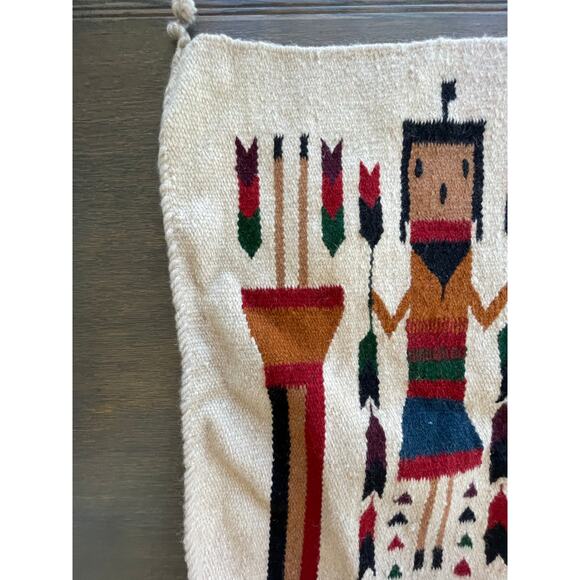 Vintage Tan Yei Navajo Style Rug Wall Hanging - Picture 5 of 16